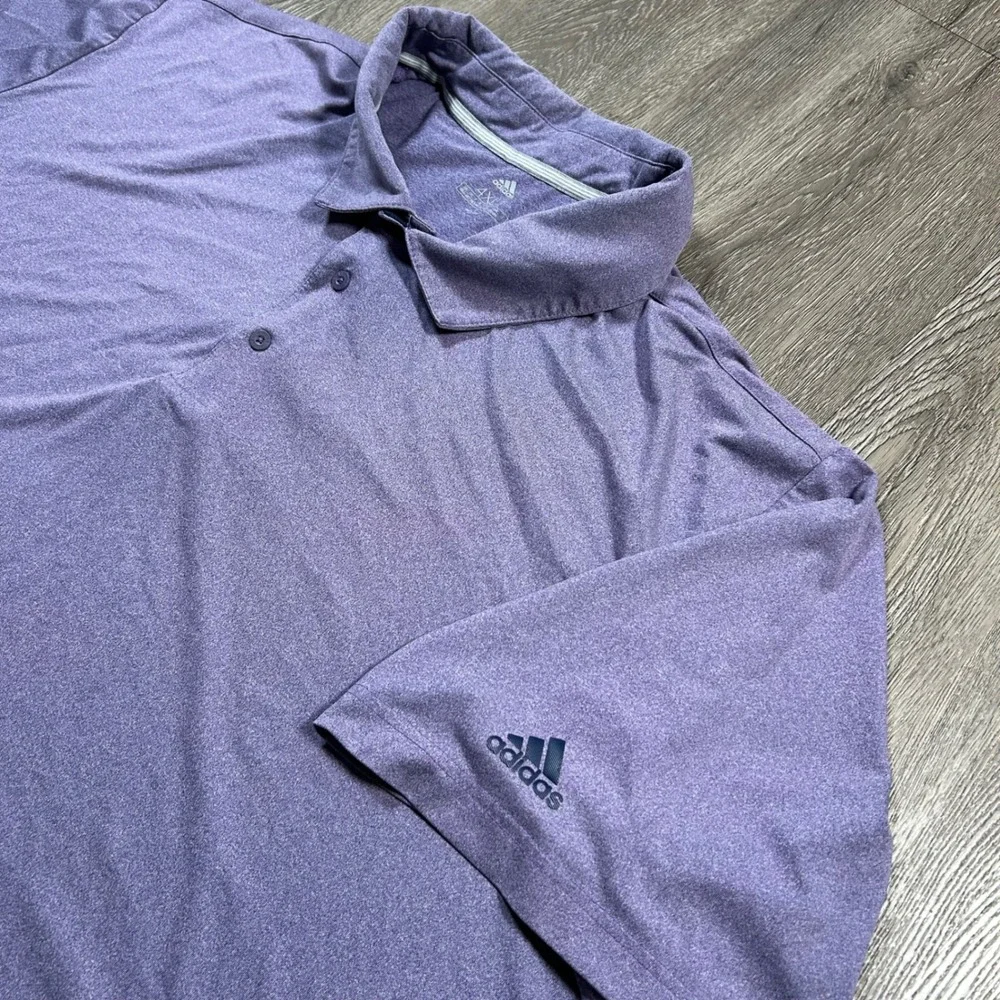 Adidas Polo Shirt 4XLT Tall Purple Heathered Short Sleeve Performance Golf Tee